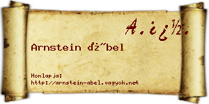 Arnstein Ábel névjegykártya